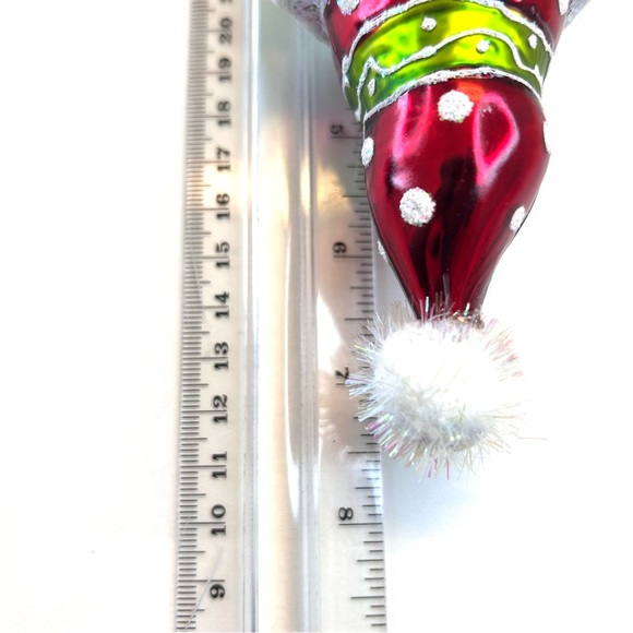 Christmas Ornament Mercury Glass Signed JS Snowman Coming Out Of Hat - Picture 5 of 9